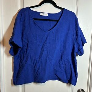 Zenana Women's Royal Blue Crop Top - 100% Cotton - Size XL EUC